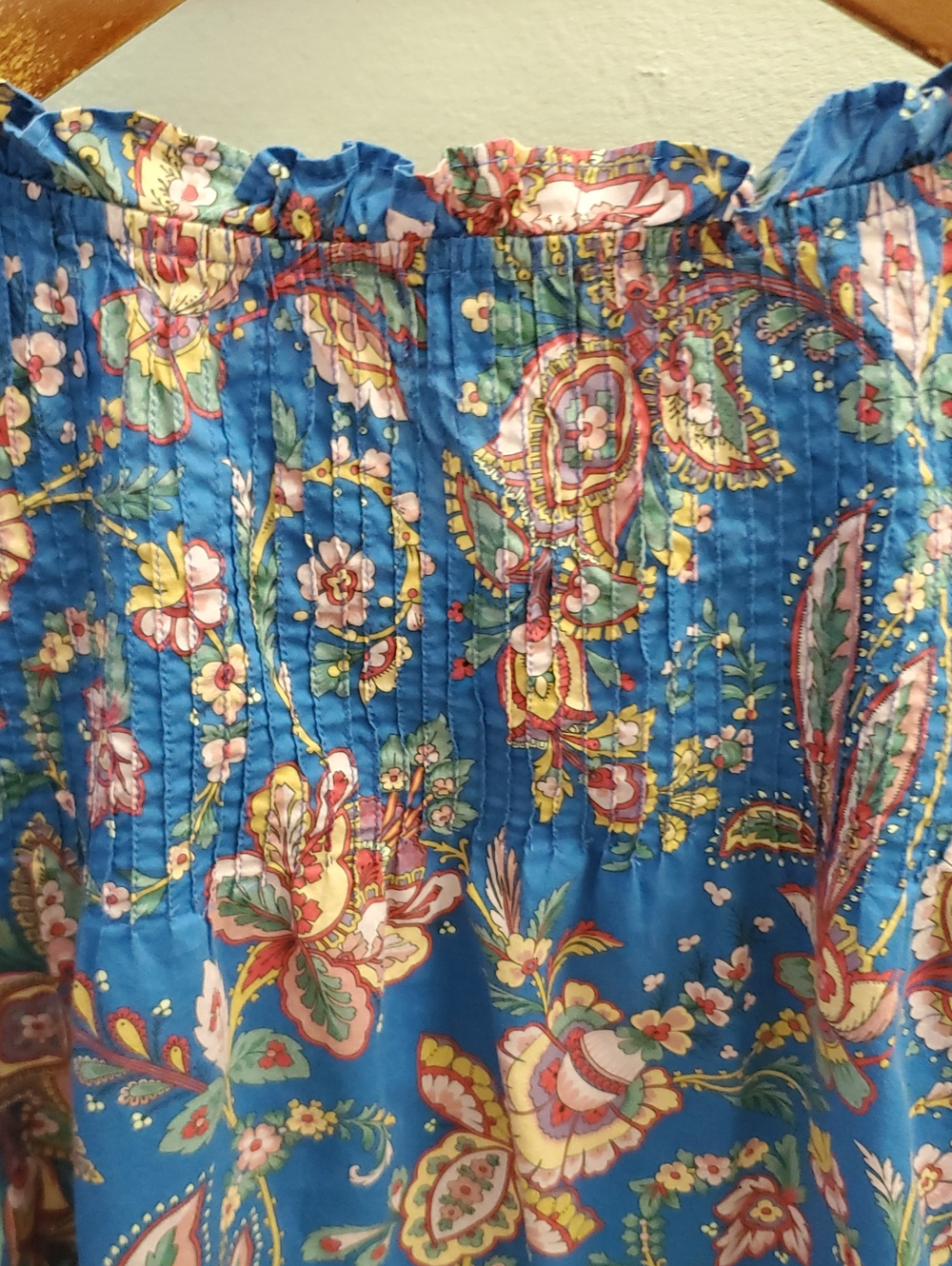 J. Crew X Liberty Fabric Flora Belle Ruffle Top Blue Floral Paisley Size 6 - Picture 11 of 12